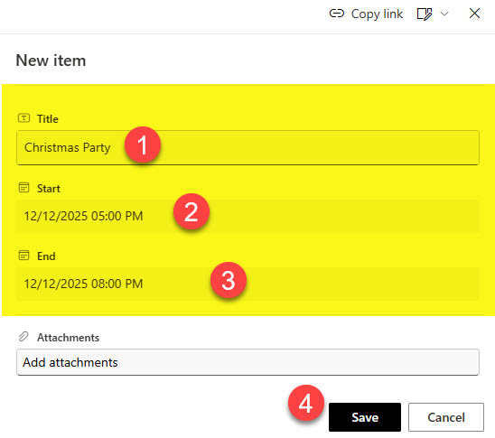 Createcalendarfromlistsharepoint7