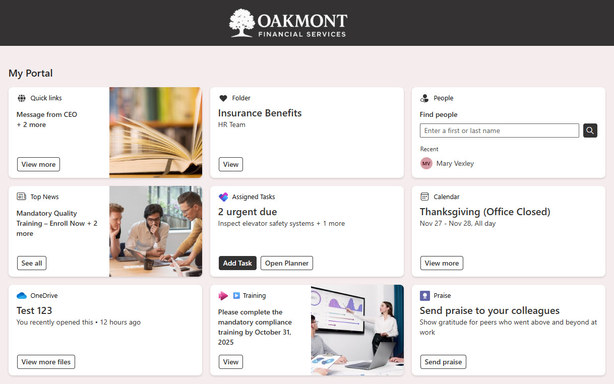 Dashboard Web Part Cards