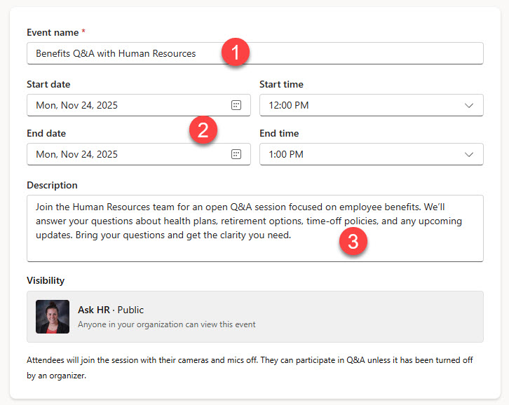 live Event in Viva Engage Community