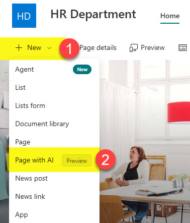 SharePoint Pages with Copilot