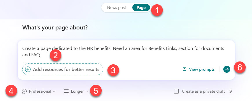 SharePoint Pages with Copilot