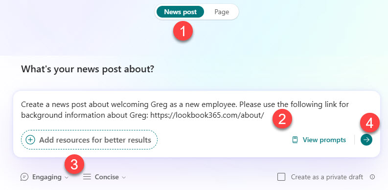SharePoint Pages with Copilot