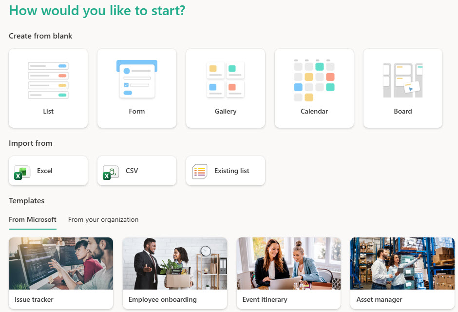 Features of Microsoft Lists