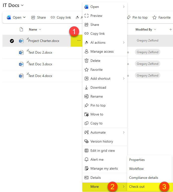 SharePoint Check out