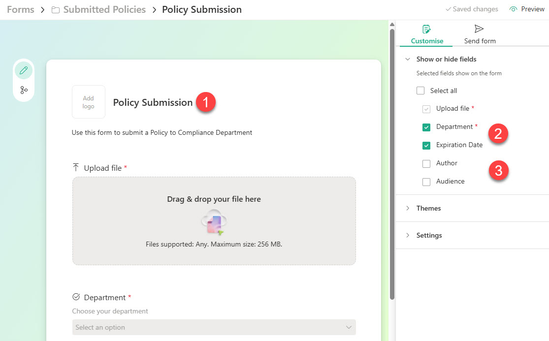 Intake Form for File Uploads