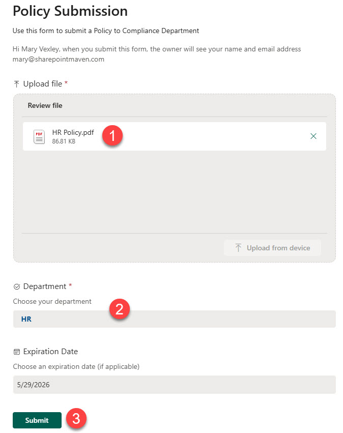 Intake Form for File Uploads