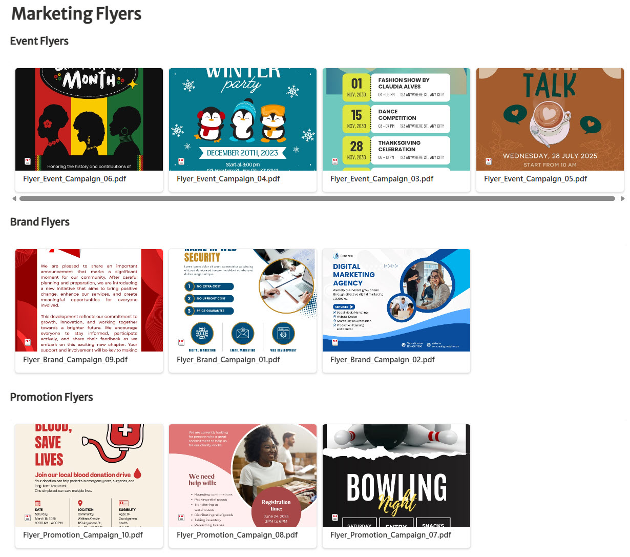 Marketing Flyers Page in SharePoint