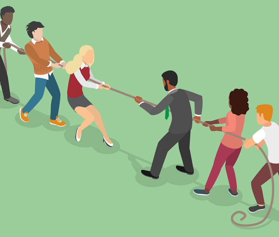 tug of war illustration