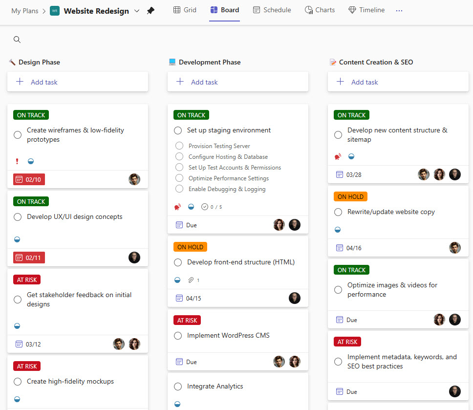 Example of Basic Planner Board View