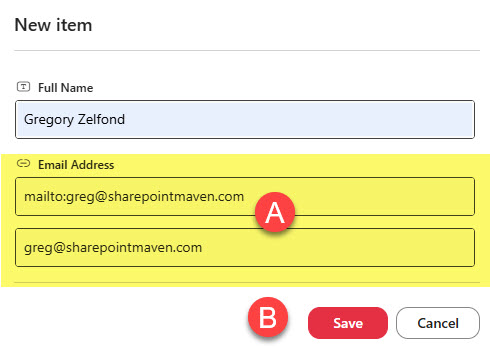 New Item Screen in a SharePoint List