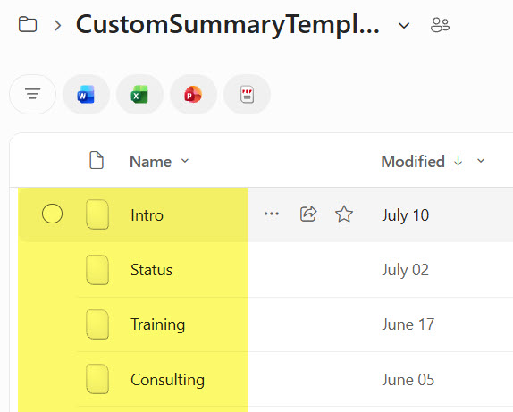 Custom Meeting Summary Templates in OneDrive